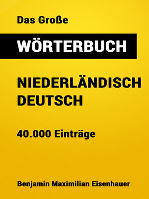 cover image of Das Große Wörterbuch Niederländisch--Deutsch